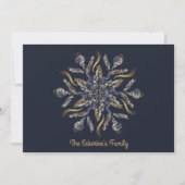 Dark Blue & Gold Midnight Sparkle Stars New Year Karte (Vorderseite)