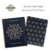 Dark Blue & Gold Midnight Sparkle Stars New Year Planer