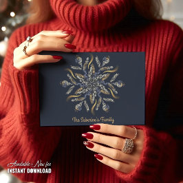 Dark Blue & Gold Midnight Sparkle Stars New Year Postkarte