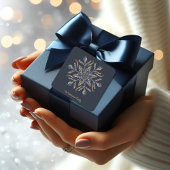 Dark Blue & Gold Midnight Sparkle Stars New Year Quadratischer Aufkleber