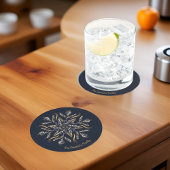 Dark Blue & Gold Midnight Sparkle Stars New Year Runder Pappuntersetzer