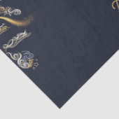 Dark Blue & Gold Midnight Sparkle Stars New Year Seidenpapier (Detail)