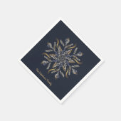 Dark Blue & Gold Midnight Sparkle Stars New Year Serviette (Ecke)