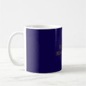 Dark Blue & Gold Niedlicher Minimalistischer Name Kaffeetasse (Links)