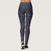 Dark Blue Gold Star Frauen Leggings (Rückseite)