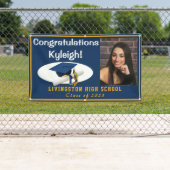 Dark Blue & Gold Vinyl Abschluss Foto Banner (Insitu)