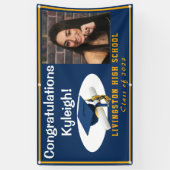 Dark Blue & Gold Vinyl Abschluss Foto Banner (Vertikal)