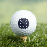 Dark Blue Golf Clubs Monogram Golfball<br><div class="desc">Personalisierte mit Monogramm Golfbälle für Weihnachtsgeschenke,  Vatertag,  Geburtstagsgeschenke,  etc.</div>