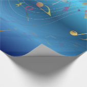 Dark Blue Gradient Elegant Music Notes Geschenkpapier (Ecke)