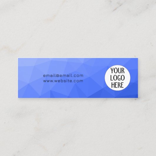 Dark Blue Gradient Geometric Mesh Custom Logo Treuekarte (Rückseite)