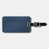 Dark Blue Grain Imitate Leather Gepäckanhänger (Vorderseite horizontal)