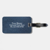 Dark Blue Grain Imitate Leather Gepäckanhänger (Rückseite horizontal)