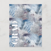 Dark Blue Gray Abstrakt Abschluss Ankündigung Postkarte (Vorderseite)