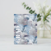 Dark Blue Gray Abstrakt Abschluss Ankündigung Postkarte (Stehend Vorderseite)