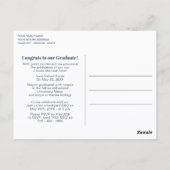 Dark Blue Gray Abstrakt Abschluss Ankündigung Postkarte (Rückseite)