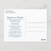 Dark Blue Gray Abstrakt Abschluss Ankündigung Postkarte (Rückseite)