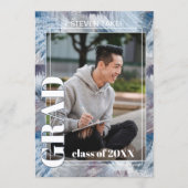 Dark Blue Gray Abstrakter Abschluss Ankündigung (Vorderseite)