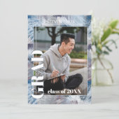 Dark Blue Gray Abstrakter Abschluss Ankündigung (Stehend Vorderseite)