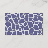 Dark Blue-Gray Giraffe Animal Print; Halbpension Visitenkarte (Rückseite)