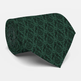 Dark Blue-Green Medieval Dragons Neck Tie Krawatte