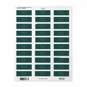 Dark Blue Green Return Address Label (Vorne)