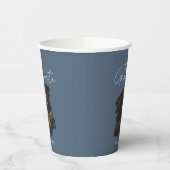 Dark Blue Grey Graduation Customizable Photo Text Pappbecher (Links)