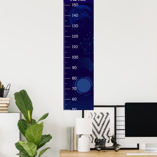 Dark Blue Growth Chart Poster (Heimbüro)