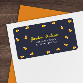 Dark Blue Halloween Candy Cornwall Address Label Adressaufkleber