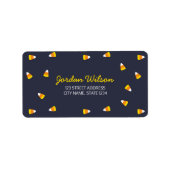 Dark Blue Halloween Candy Cornwall Address Label Adressaufkleber (Vorne)