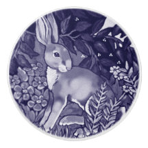 Dark Blue Hare Rabbit in Forest William Morris Ce