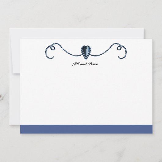 Dark Blue Heart Formen und klassische Streifen Hin Mitteilungskarte (Vorderseite)