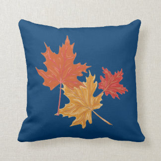 Dark Blue Herbstlaubs Pillow Kissen