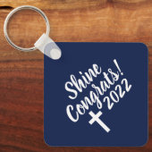 Dark Blue Herzlichen Glückwunsch Abschluss Bible V Schlüsselanhänger (Vorderseite)