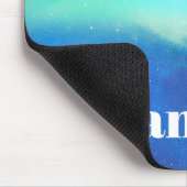 Dark Blue Holographic Sky mit Individuelle Name Mousepad (Ecke)