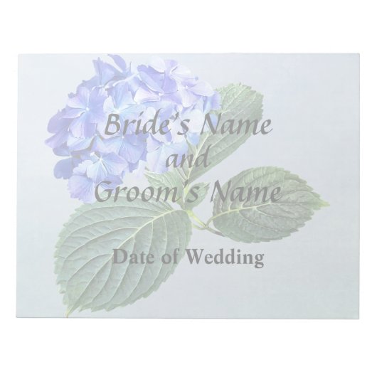 Dark Blue Hydrangea mit Blätter Notizblock (Vorderseite)