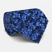 Dark Blue Hydrangea Pattern Krawatte (Gerollt)