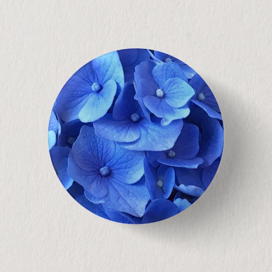 Dark Blue Hydrangeas Button (Vorderseite)