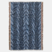 Dark Blue Imitats Chunk Strick Decke (Vorderseite Vertikal)
