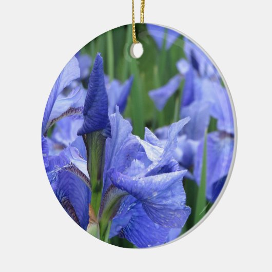 Dark Blue Iris Keramik Ornament (Links)