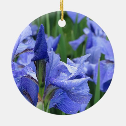 Dark Blue Iris Keramik Ornament (Hinten)