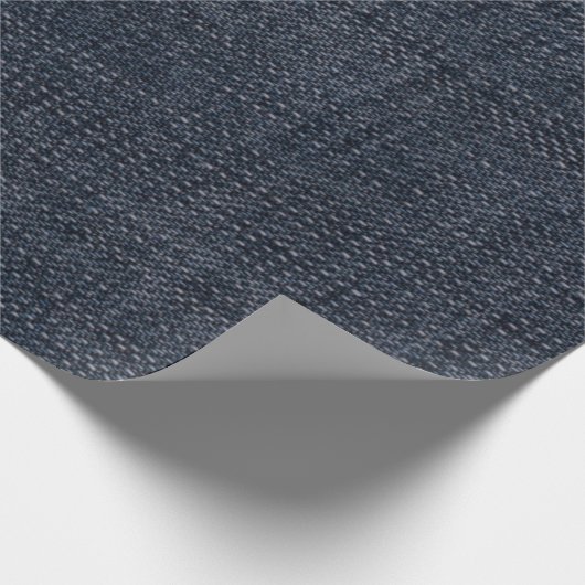Dark Blue Jean Denim Geschenkpapier (Ecke)