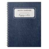 Dark Blue Jean Denim Texture Fabric Print Notizblock (Vorderseite)