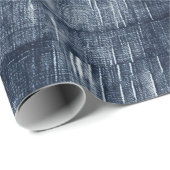 Dark Blue Jean Imitats Denim (nicht echter Denim) Geschenkpapier (Rolleneckpunkt)