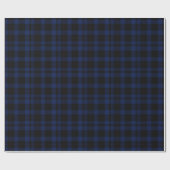 Dark Blue Kariert Tartan Wrapping Paper Geschenkpapier (Flach)