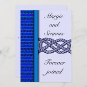 Dark Blue Knotted Nautical Wedding Einladung (Vorne/Hinten)