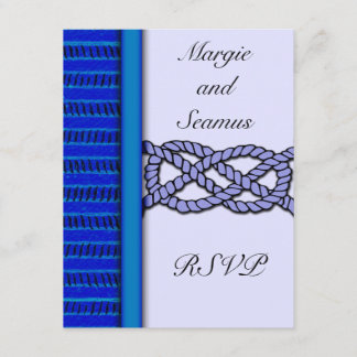 Dark Blue Knotted Nautical Wedding RSVP