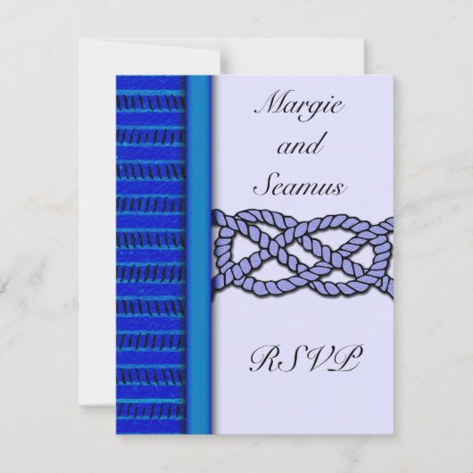 Dark Blue Knotted Nautical Wedding RSVP (Vorderseite)