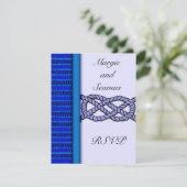 Dark Blue Knotted Nautical Wedding RSVP (Stehend Vorderseite)