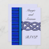 Dark Blue Knotted Nautical Wedding RSVP (Vorne/Hinten)