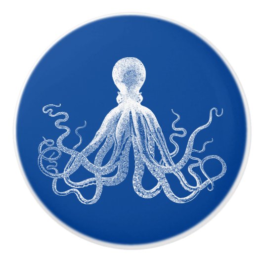 Dark Blue Kraken Octopus Keramikknauf (Vorderseite)